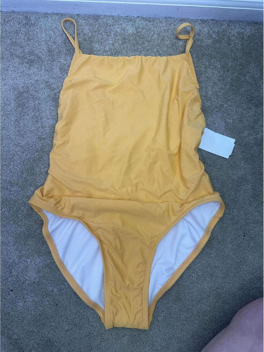 Womens M Free Press One Piece Swimsuit Strappy Back Square Neck New Bathing Suit